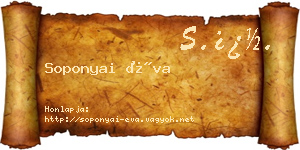Soponyai Éva névjegykártya